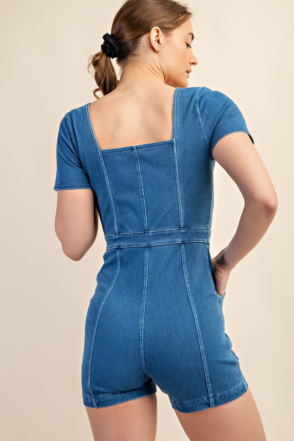 Ultra Stretch Denim Romper