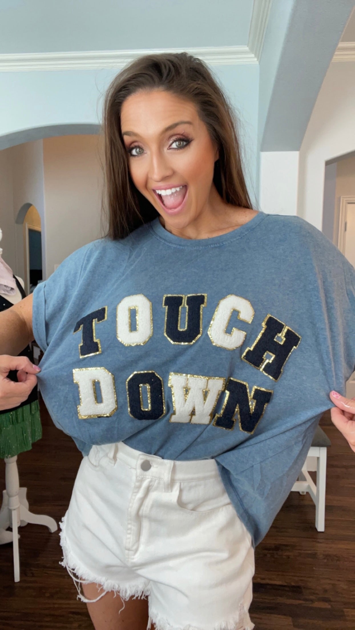 TOUCHDOWN LETTER LOOSE FIT VINTAGE WASHED TOP