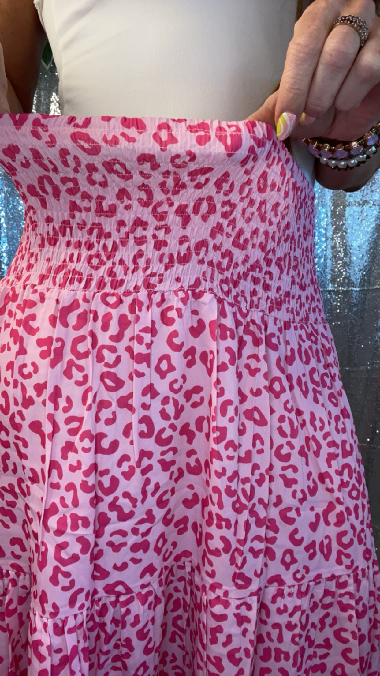 Hot Pink Leopard Maxi Skirt