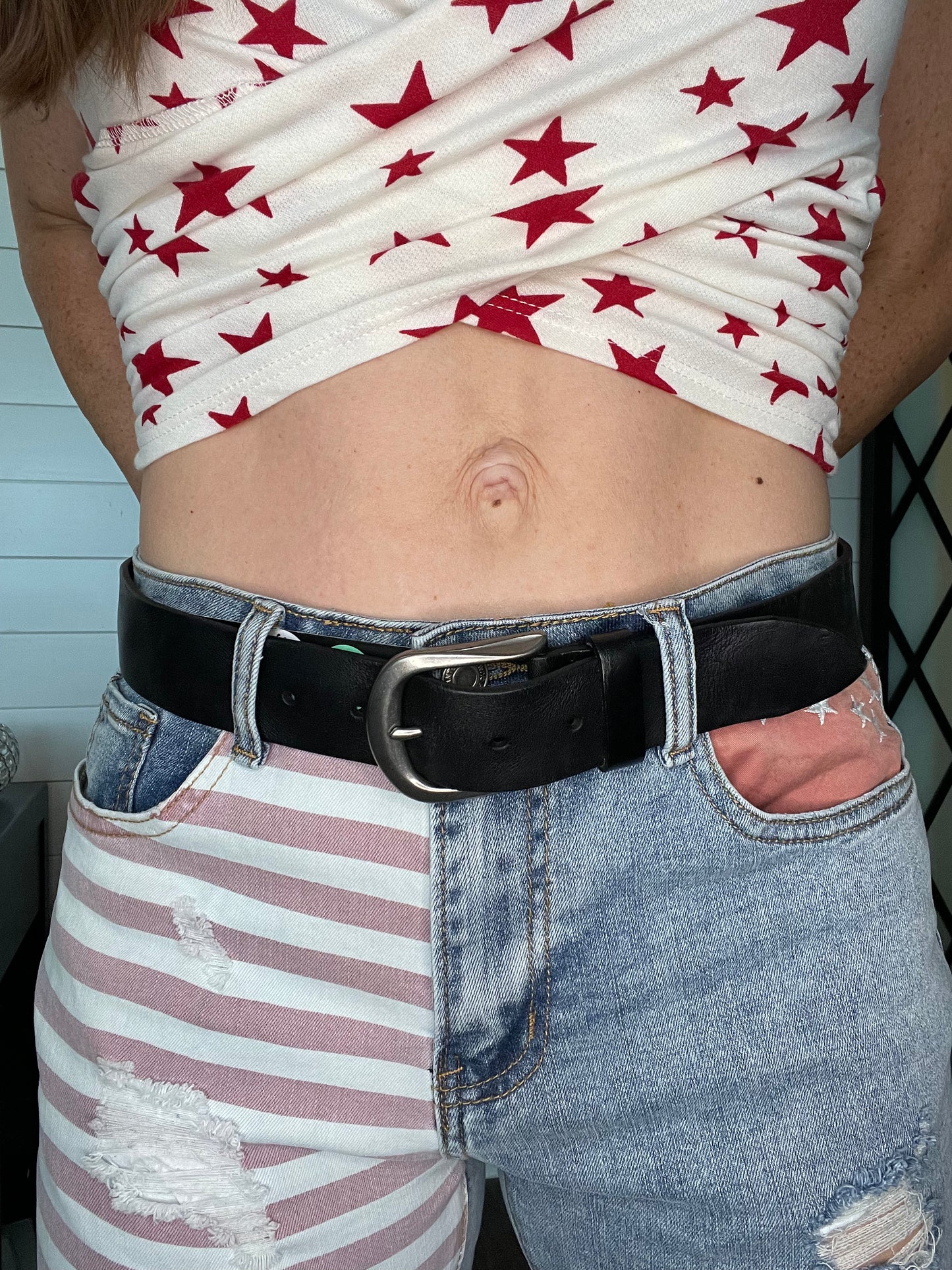 STAR SPANGLED BANNER STARS AND STRIPES FLARE JEANS