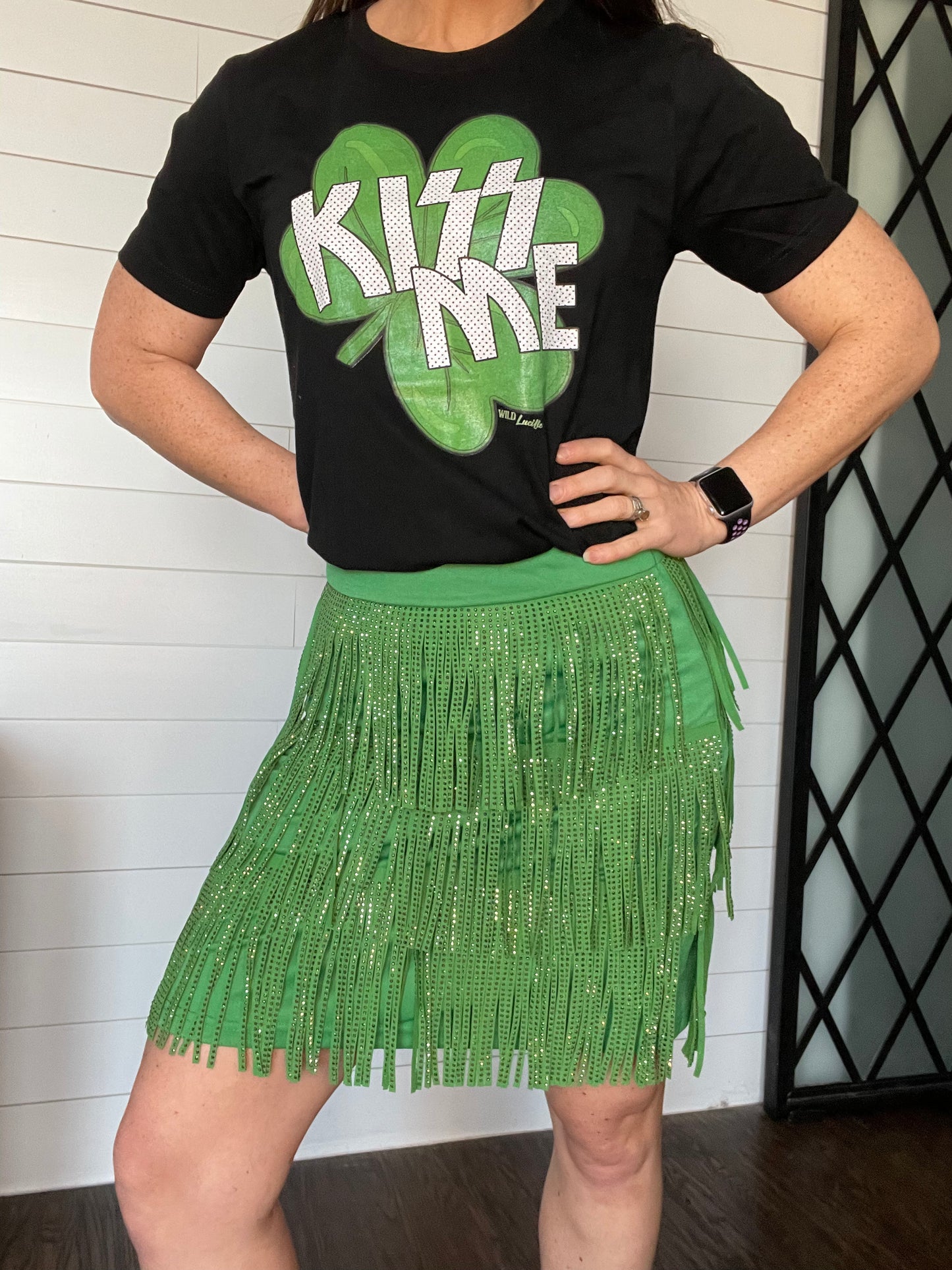 Kiss Me Rock Art Shamrock T-shirt