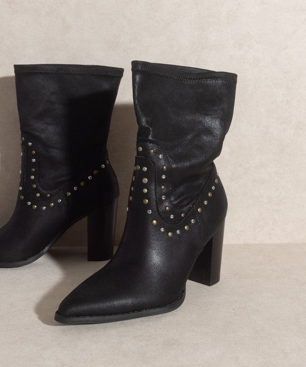 The Paris - High-cut Studded Boots