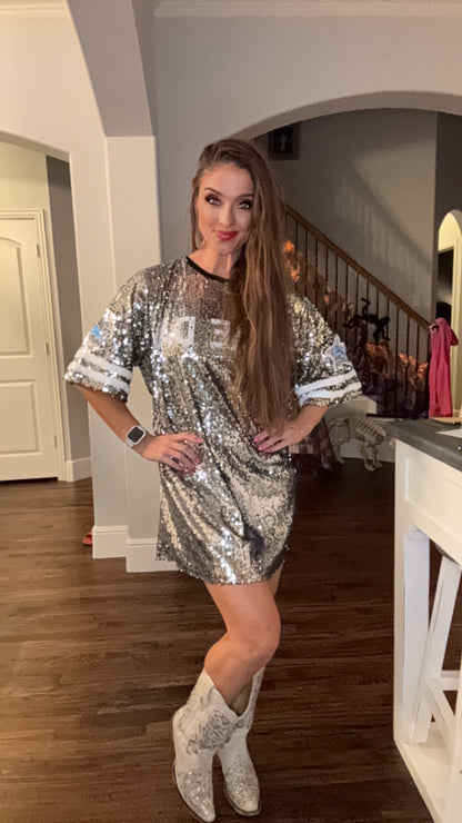 Custom Sequin Jersey Dress or Fringe Top