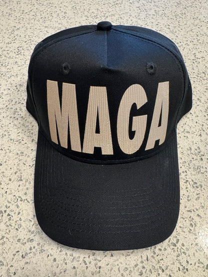 Dark MAGA Reflective Athletic Caps or Foam Trucker Hats in Reflective Ombré or Whote Gold