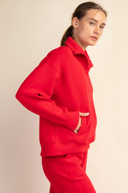 Buttery Soft Quarter Zip Pullover with Pockets