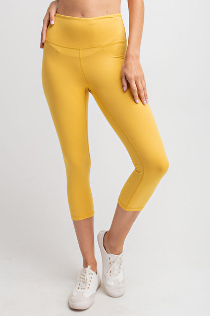 Buttery Soft Mustard Yoga Capris