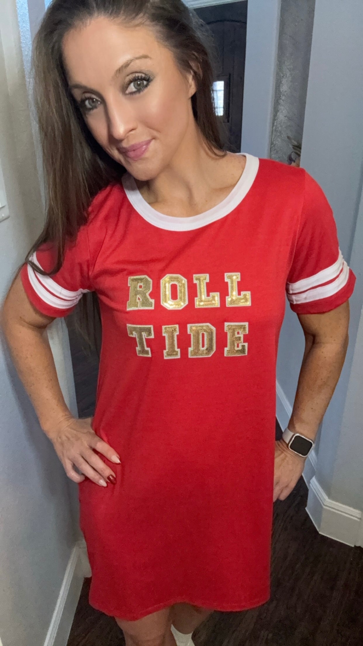 Roll Tide Red Jersey Shirt Dress